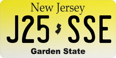 NJ license plate J25SSE