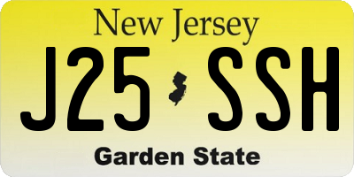 NJ license plate J25SSH