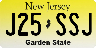 NJ license plate J25SSJ