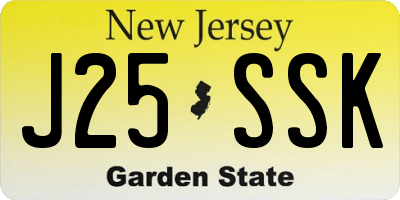 NJ license plate J25SSK