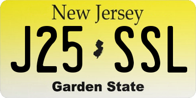 NJ license plate J25SSL