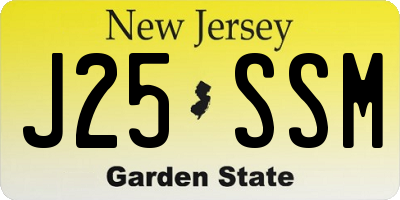 NJ license plate J25SSM