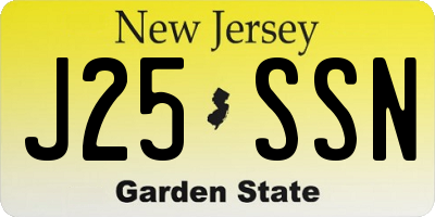 NJ license plate J25SSN
