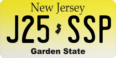 NJ license plate J25SSP