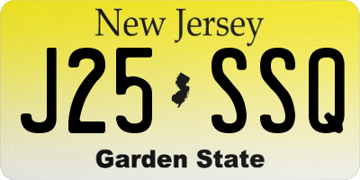 NJ license plate J25SSQ