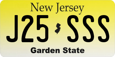 NJ license plate J25SSS
