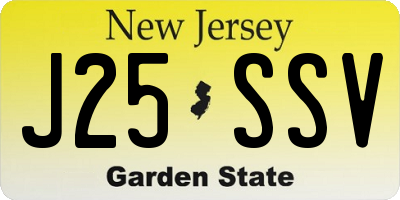 NJ license plate J25SSV