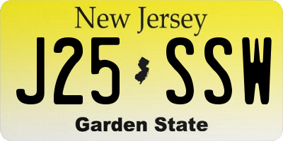 NJ license plate J25SSW