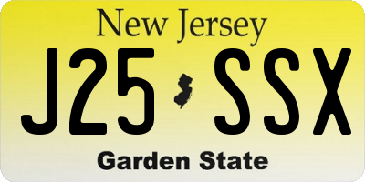 NJ license plate J25SSX