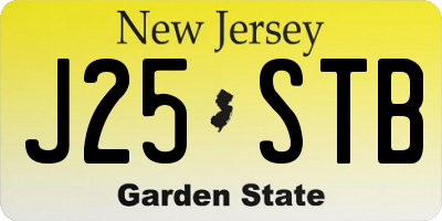 NJ license plate J25STB