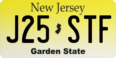 NJ license plate J25STF