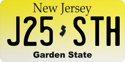 NJ license plate J25STH