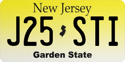 NJ license plate J25STI