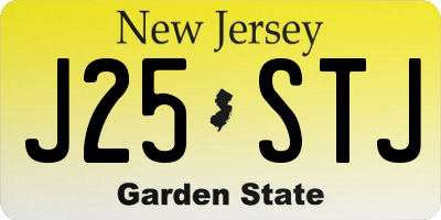 NJ license plate J25STJ
