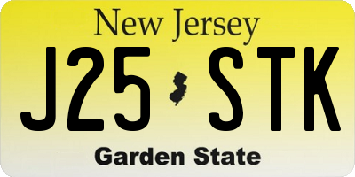 NJ license plate J25STK