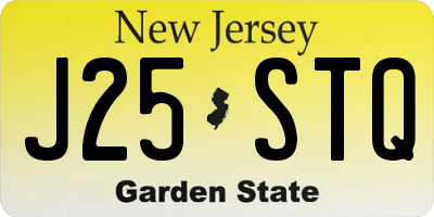NJ license plate J25STQ