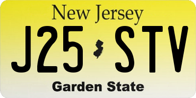 NJ license plate J25STV
