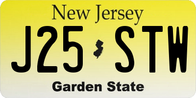 NJ license plate J25STW
