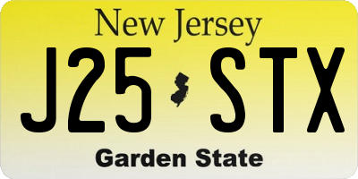 NJ license plate J25STX