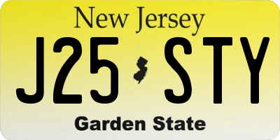 NJ license plate J25STY