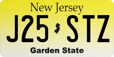 NJ license plate J25STZ