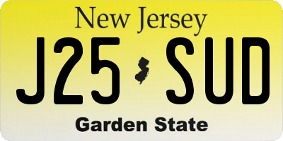 NJ license plate J25SUD