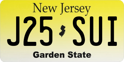 NJ license plate J25SUI