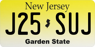NJ license plate J25SUJ