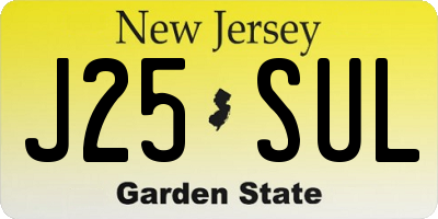 NJ license plate J25SUL