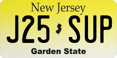 NJ license plate J25SUP