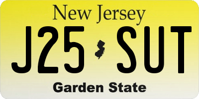 NJ license plate J25SUT