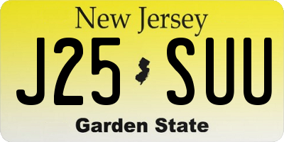 NJ license plate J25SUU