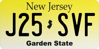 NJ license plate J25SVF