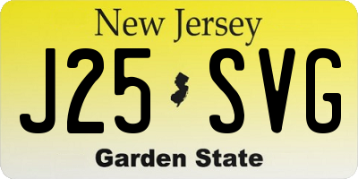 NJ license plate J25SVG
