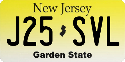NJ license plate J25SVL