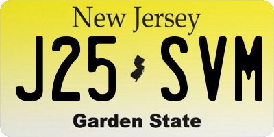 NJ license plate J25SVM