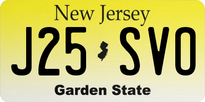 NJ license plate J25SVO