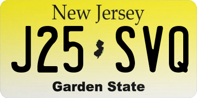 NJ license plate J25SVQ