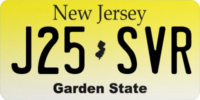 NJ license plate J25SVR