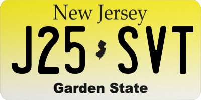 NJ license plate J25SVT