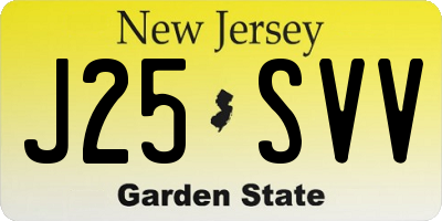 NJ license plate J25SVV