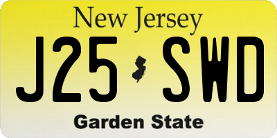 NJ license plate J25SWD