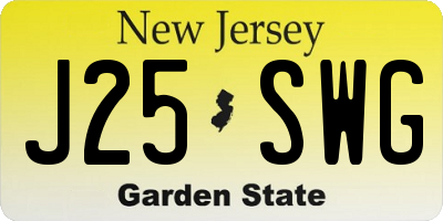 NJ license plate J25SWG
