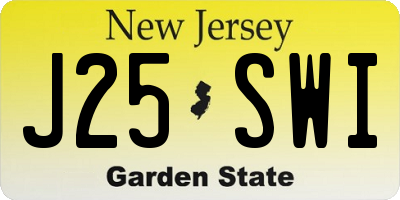 NJ license plate J25SWI