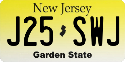 NJ license plate J25SWJ
