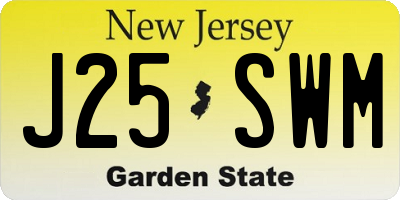 NJ license plate J25SWM