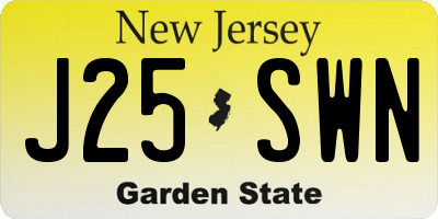 NJ license plate J25SWN