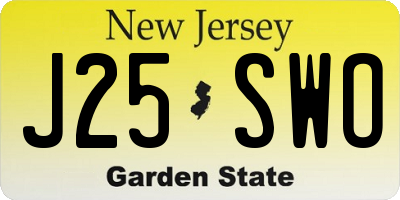 NJ license plate J25SWO