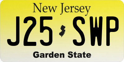 NJ license plate J25SWP