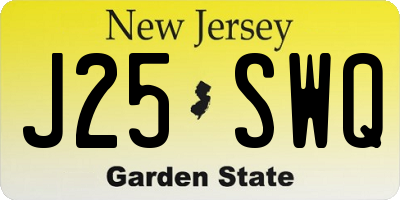 NJ license plate J25SWQ